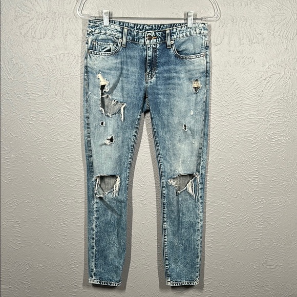 Denim & Supply Ralph Lauren Distressed Skinny Boyfriend Blue Jeans Size 26 - Picture 2 of 12